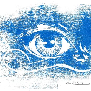 印花与版画 标题为“Oeil bourgeons” 由Edith Bos Boyer (EDITH DONC), 原创艺术品, Linocuts