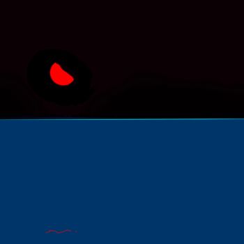 Digital Arts titled "Minimalisme, paysag…" by Norbert Engel, Original Artwork, Digital Painting Mounted on Wood Stretcher fr…