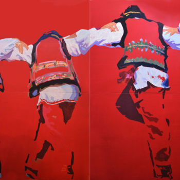 Painting titled "Arkan. Ritual Dance…" by Marian Luniv, Original Artwork, Oil
