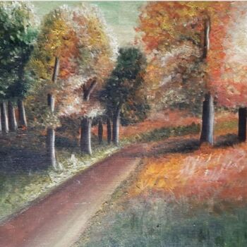 Painting titled "Осень" by Stukanovskaia A, Original Artwork, Oil