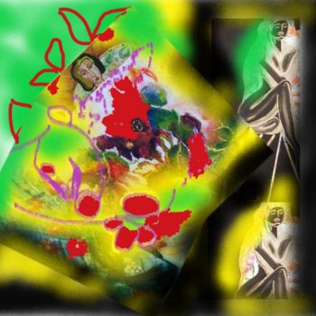 Arts numériques intitulée "jardin attirant" par Mysane, Œuvre d'art originale, Peinture numérique