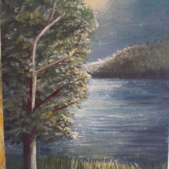 Painting titled "Лунная соната" by Stukanovskaia A, Original Artwork, Acrylic