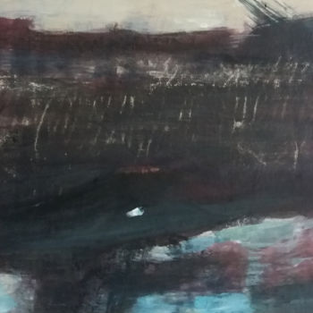 Schilderij getiteld ""Contrée d'aucun Ho…" door Denis Bi Assira, Origineel Kunstwerk, Inkt Gemonteerd op Karton