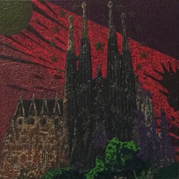 绘画 标题为“GAUDI MACHINE” 由Marjinal Artiste Peintre Décalé Français, 原创艺术品, 丙烯