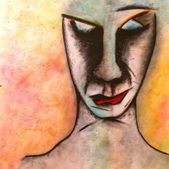Peinture intitulée "Introspecção" par Paulo Themudo, Œuvre d'art originale, Acrylique