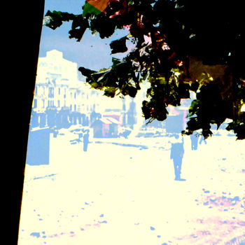 Digital Arts titled "blue morning city" by Michel Tabanou, Original Artwork, Digital Painting