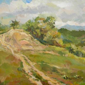 Painting titled "Кавказ.Дорога в гор…" by Dmitry Veltishchev, Original Artwork, Oil
