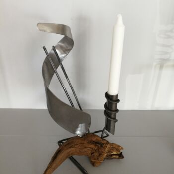 Sculpture titled "Kh" by Giorgos Papadopoulos (A. Gio), Original Artwork, Wood