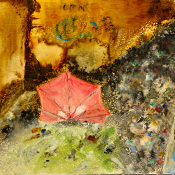Painting titled "ROSE PEBROQUE" by Jo Marti, Original Artwork, Oil