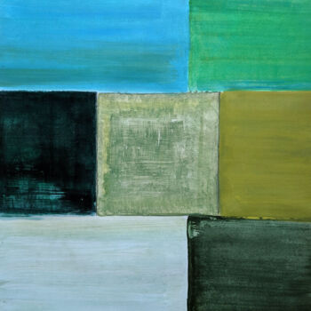 Painting titled "States of Green" by Marie-Paule Demarquez, Original Artwork, Acrylic