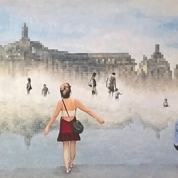 Peinture intitulée "Le Miroir de la vie" par Nathalie Si Pié, Œuvre d'art originale, Acrylique