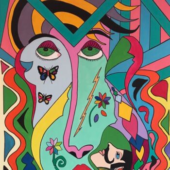 Peinture intitulée "Foudre" par Philippe Seigle, Œuvre d'art originale, Acrylique