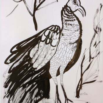 Σχέδιο με τίτλο "the bird" από Janna Shulrufer, Αυθεντικά έργα τέχνης, Μελάνι