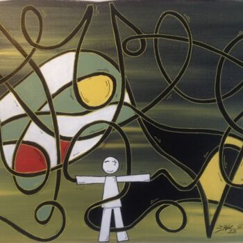 Peinture intitulée "Forêt de SCAËR - Br…" par Pk29, Œuvre d'art originale, Acrylique Monté sur Châssis en bois