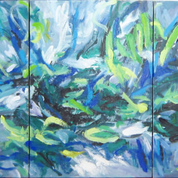 Peinture intitulée "on the lake" par Anh  Tuan Le, Œuvre d'art originale, Acrylique