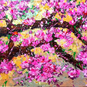 Ζωγραφική με τίτλο "cherry blossom" από Anh  Tuan Le, Αυθεντικά έργα τέχνης, Ακρυλικό