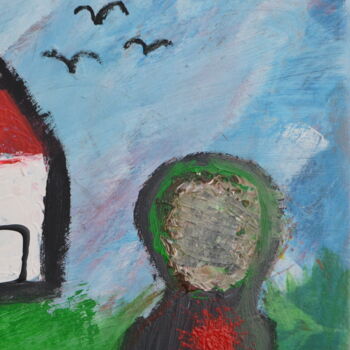 Peinture intitulée "The man and his hou…" par Quentin Monnet, Œuvre d'art originale, Acrylique