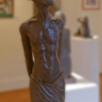 Sculpture intitulée "Le Voyageur" par Valerie Barrault, Œuvre d'art originale, Argile