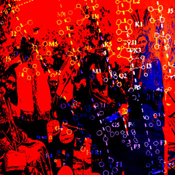 Arts numériques intitulée "indian tribes - gen…" par Michel Tabanou, Œuvre d'art originale, Peinture numérique