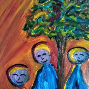 Painting titled "Les sourires" by Tomy, Original Artwork, Oil