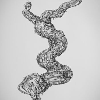 Drawing titled "La disgrace du vieu…" by Isabelle Stagg, Original Artwork, Ink