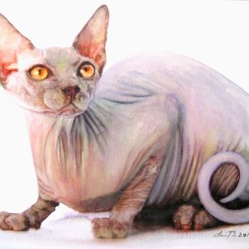 제목이 "Sphynx"인 미술작품 Anita Burnaz로, 원작, 수채화