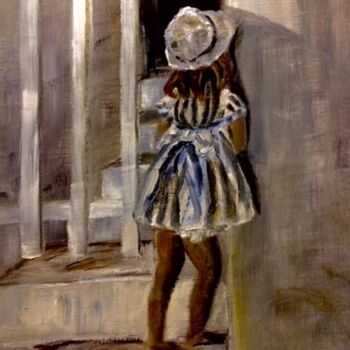 Pintura titulada "Esperando a su amiga" por Mónica Caruncho Fontela, Obra de arte original, Oleo