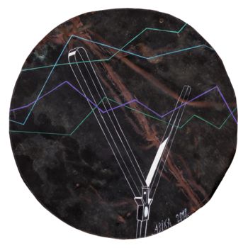 Schilderij getiteld "Radio Waves" door Kristine Abika, Origineel Kunstwerk, Acryl