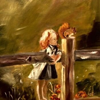 Pintura titulada "En la granja" por Mónica Caruncho Fontela, Obra de arte original, Oleo