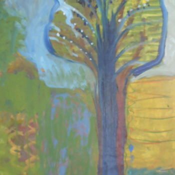 Malerei mit dem Titel "ARBRE D'ETE" von Mchartrie, Original-Kunstwerk, Öl Auf Karton montiert