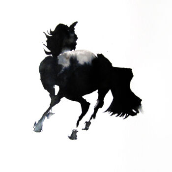 Dessin intitulée "Fougue" par Sylvia Baldeva, Œuvre d'art originale, Encre