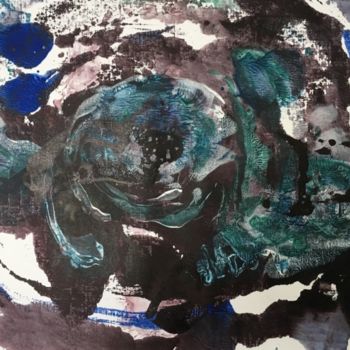 Gravures & estampes intitulée "Fleurs de mer" par Isabelle Langlois, Œuvre d'art originale, Monotype