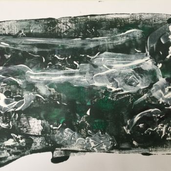 Printmaking titled "Hiver" by Isabelle Langlois, Original Artwork, Monotype