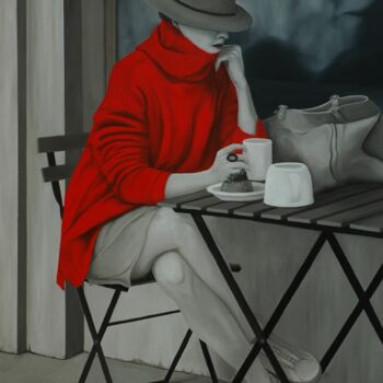 Painting titled "Red turtle-collar d…" by Peter Seminck, Original Artwork, Oil