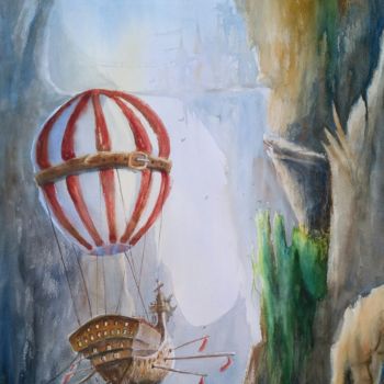 绘画 标题为“The way of life” 由Anne Hamelin, 原创艺术品, 水彩 安装在木质担架架上