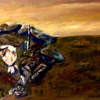 Malerei mit dem Titel "Requeté en la trinc…" von Mónica Caruncho Fontela, Original-Kunstwerk, Öl