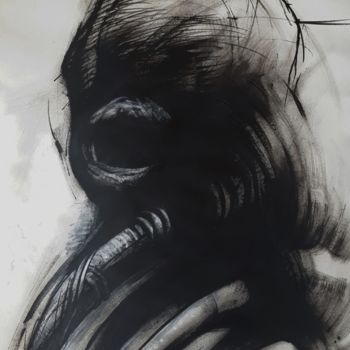 「SERIE NOIRE XVI 40x…」というタイトルの描画 Claude Duvauchelleによって, オリジナルのアートワーク, アクリル