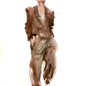 Schilderij getiteld "N°538 – fashion  #a…" door Alexandre Dumitrescu, Origineel Kunstwerk, Aquarel