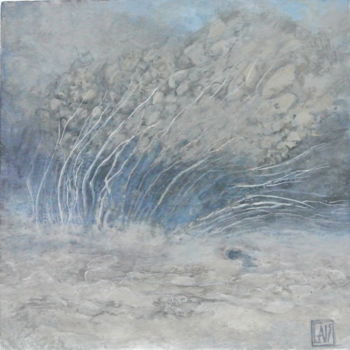 Peinture intitulée "fragment de monde n…" par Dominique Gais, Œuvre d'art originale, Encre Monté sur Métal