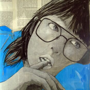 Painting titled "sens" by Vincent Tessier Xxc, Original Artwork, Ink