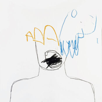 Dessin intitulée "VIS-TU ?" par Luc Pierre, Œuvre d'art originale, Pastel