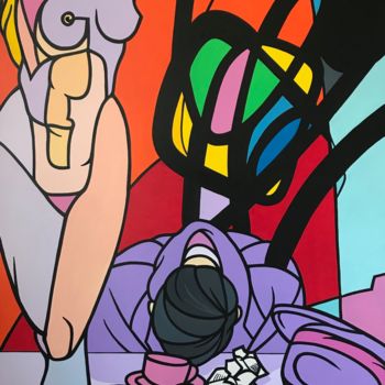 Peinture intitulée "la lettre" par Pascal Buclon, Œuvre d'art originale, Acrylique Monté sur Châssis en bois