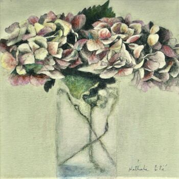 Peinture intitulée "Deux fleurs d'horte…" par Nathalie Si Pié, Œuvre d'art originale, Acrylique Monté sur Châssis en bois