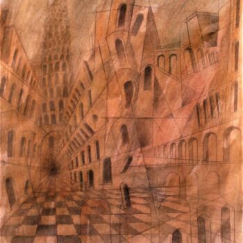 Zeichnungen mit dem Titel "Déconstruction" von Xavier Froissart, Original-Kunstwerk, Bleistift