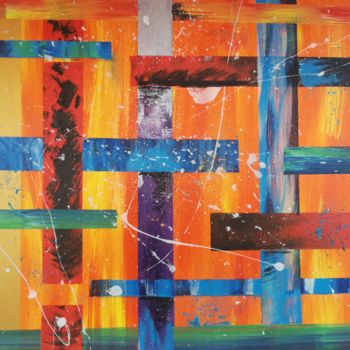 Painting titled "Abstract" by Viorel Grecu, Original Artwork, Acrylic