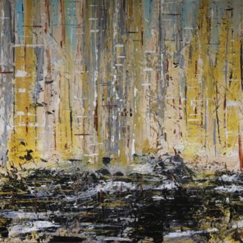 Peinture intitulée "Humbles bouleaux (R…" par Patrice Poidevin, Œuvre d'art originale, Acrylique