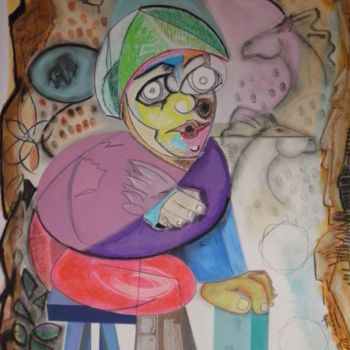 Dessin intitulée "Chauvet of Us" par Marc Bulyss, Œuvre d'art originale, Pastel