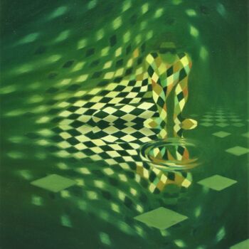 Peinture intitulée "Arlequin vert se re…" par Xavier Froissart, Œuvre d'art originale, Huile