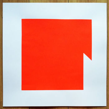 Incisioni, stampe intitolato "Fuir le carré / rou…" da Jo-Ka, Opera d'arte originale, Serigrafia