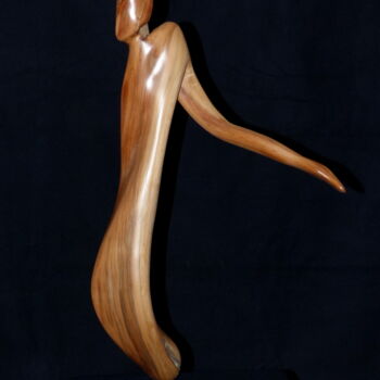 Sculptuur getiteld "Pronation" door Bernard Geoffroy, Origineel Kunstwerk, Hout